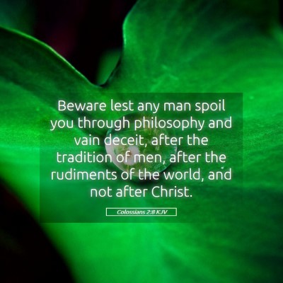 Picture 05 - Colossians 2:8 KJV - Beware lest any man spoil you through philosophy - Bible Verse Picture