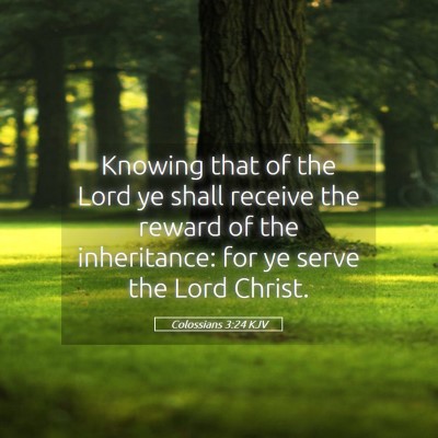 Picture 05 - Colossians 3:24 KJV - Knowing that of the Lord ye shall receive the - Bible Verse Picture