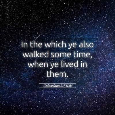Picture 05 - Colossians 3:7 KJV - In the which ye also walked some time, when ye - Bible Verse Picture