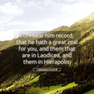 Picture 05 - Colossians 4:13 KJV - For I bear him record, that he hath a great zeal - Bible Verse Picture