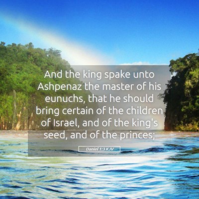 Picture 05 - Daniel 1:3 KJV - And the king spake unto Ashpenaz the master of - Bible Verse Picture