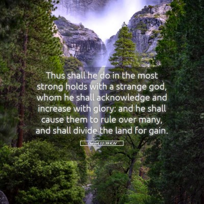 Picture 05 - Daniel 11:39 KJV - Thus shall he do in the most strong holds with a - Bible Verse Picture