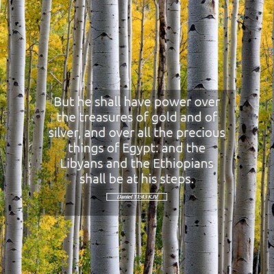 Picture 05 - Daniel 11:43 KJV - But he shall have power over the treasures of - Bible Verse Picture