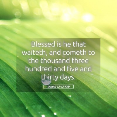 Picture 05 - Daniel 12:12 KJV - Blessed is he that waiteth, and cometh to the - Bible Verse Picture