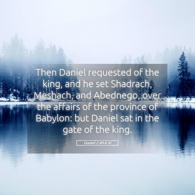 Picture 05 - Daniel 2:49 KJV - Then Daniel requested of the king, and he set - Bible Verse Picture