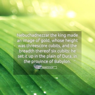 Picture 05 - Daniel 3:1 KJV - Nebuchadnezzar the king made an image of gold, - Bible Verse Picture