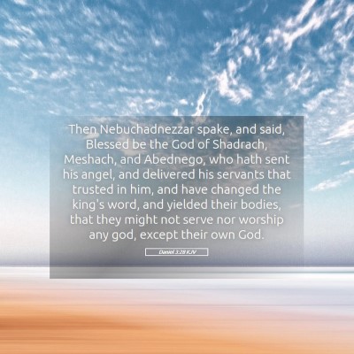 Picture 05 - Daniel 3:28 KJV - Then Nebuchadnezzar spake, and said, Blessed be - Bible Verse Picture