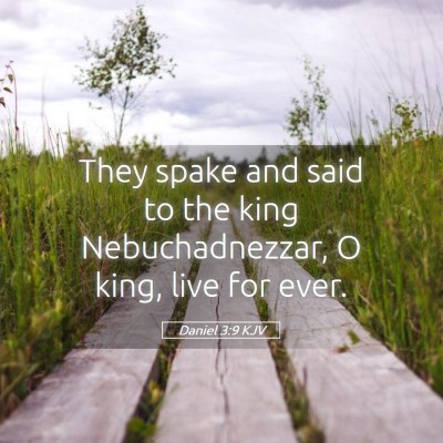 Picture 05 - Daniel 3:9 KJV - They spake and said to the king Nebuchadnezzar, O - Bible Verse Picture