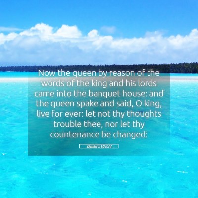 Picture 05 - Daniel 5:10 KJV - Now the queen by reason of the words of the king - Bible Verse Picture
