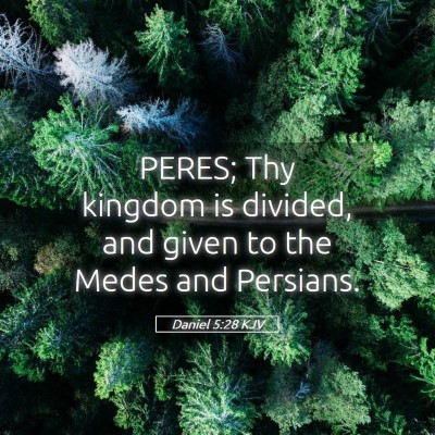Picture 05 - Daniel 5:28 KJV - PERES; Thy kingdom is divided, and given to the - Bible Verse Picture