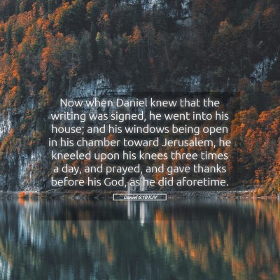 Picture 05 - Daniel 6:10 KJV - Now when Daniel knew that the writing was signed, - Bible Verse Picture