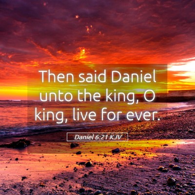 Picture 05 - Daniel 6:21 KJV - Then said Daniel unto the king, O king, live for - Bible Verse Picture