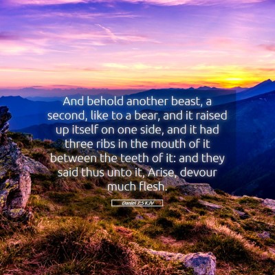 Picture 05 - Daniel 7:5 KJV - And behold another beast, a second, like to a - Bible Verse Picture