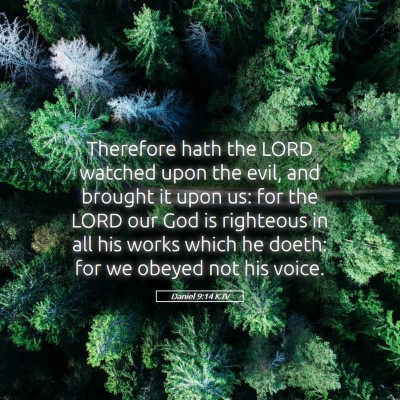 Picture 05 - Daniel 9:14 KJV - Therefore hath the LORD watched upon the evil, - Bible Verse Picture
