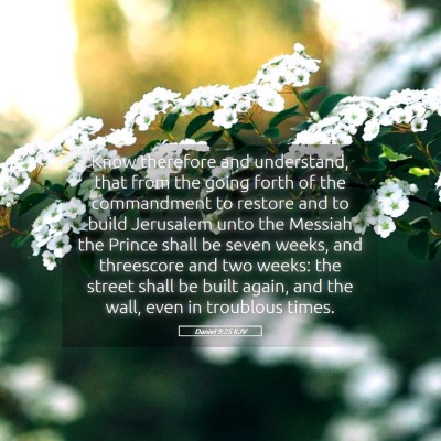 Picture 05 - Daniel 9:25 KJV - Know therefore and understand, that from the - Bible Verse Picture