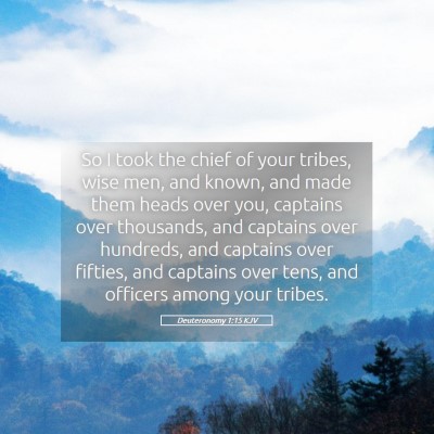 Picture 05 - Deuteronomy 1:15 KJV - So I took the chief of your tribes, wise men, and - Bible Verse Picture