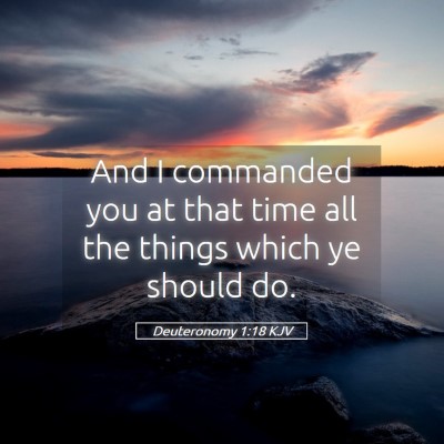 Picture 05 - Deuteronomy 1:18 KJV - And I commanded you at that time all the things - Bible Verse Picture
