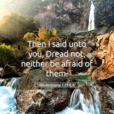Picture 05 - Deuteronomy 1:29 KJV - Then I said unto you, Dread not, neither be - Bible Verse Picture