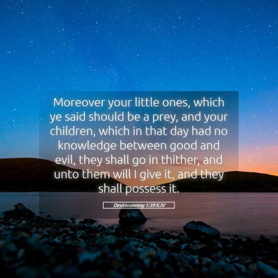 Picture 05 - Deuteronomy 1:39 KJV - Moreover your little ones, which ye said should - Bible Verse Picture