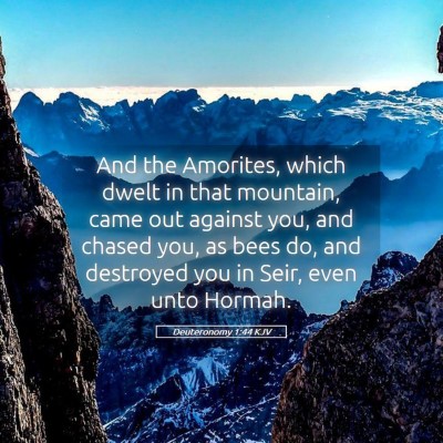 Picture 05 - Deuteronomy 1:44 KJV - And the Amorites, which dwelt in that mountain, - Bible Verse Picture