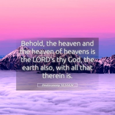 Picture 05 - Deuteronomy 10:14 KJV - Behold, the heaven and the heaven of heavens is - Bible Verse Picture