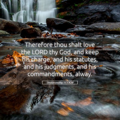 Picture 05 - Deuteronomy 11:1 KJV - Therefore thou shalt love the LORD thy God, and - Bible Verse Picture