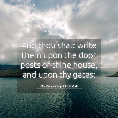 Picture 05 - Deuteronomy 11:20 KJV - And thou shalt write them upon the door posts of - Bible Verse Picture