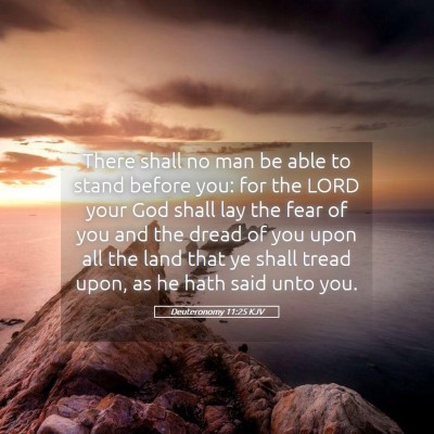 Picture 05 - Deuteronomy 11:25 KJV - There shall no man be able to stand before you: - Bible Verse Picture