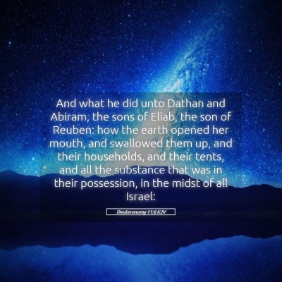 Picture 05 - Deuteronomy 11:6 KJV - And what he did unto Dathan and Abiram, the sons - Bible Verse Picture