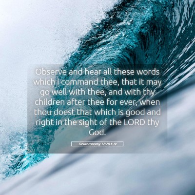 Picture 05 - Deuteronomy 12:28 KJV - Observe and hear all these words which I command - Bible Verse Picture