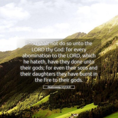 Picture 05 - Deuteronomy 12:31 KJV - Thou shalt not do so unto the LORD thy God: for - Bible Verse Picture
