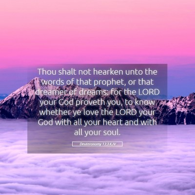 Picture 05 - Deuteronomy 13:3 KJV - Thou shalt not hearken unto the words of that - Bible Verse Picture