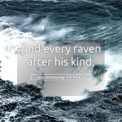 Picture 05 - Deuteronomy 14:14 KJV - And every raven after his - Bible Verse Picture