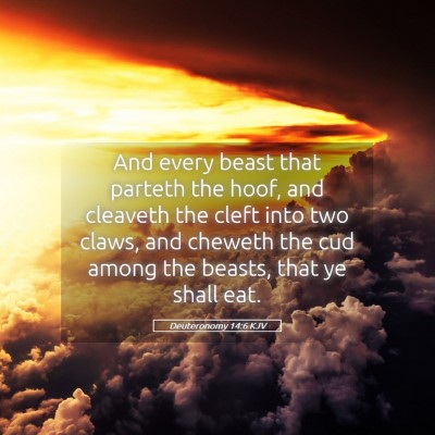 Picture 05 - Deuteronomy 14:6 KJV - And every beast that parteth the hoof, and - Bible Verse Picture