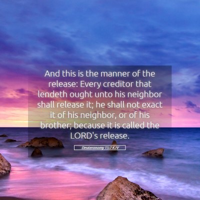 Picture 05 - Deuteronomy 15:2 KJV - And this is the manner of the release: Every - Bible Verse Picture