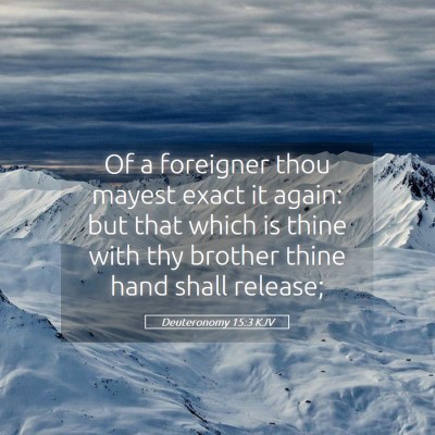Picture 05 - Deuteronomy 15:3 KJV - Of a foreigner thou mayest exact it again: but - Bible Verse Picture