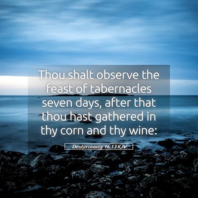 Picture 05 - Deuteronomy 16:13 KJV - Thou shalt observe the feast of tabernacles seven - Bible Verse Picture