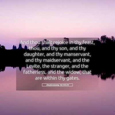 Picture 05 - Deuteronomy 16:14 KJV - And thou shalt rejoice in thy feast, thou, and - Bible Verse Picture