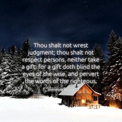 Picture 05 - Deuteronomy 16:19 KJV - Thou shalt not wrest judgment; thou shalt not - Bible Verse Picture