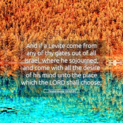 Picture 05 - Deuteronomy 18:6 KJV - And if a Levite come from any of thy gates out of - Bible Verse Picture