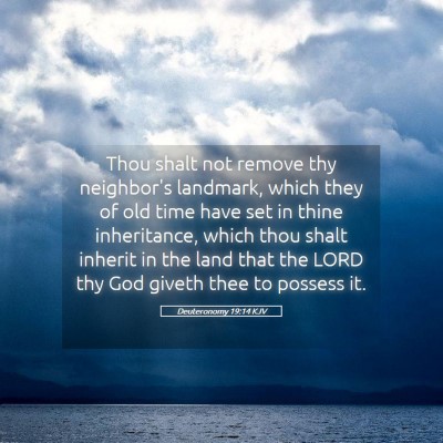 Picture 05 - Deuteronomy 19:14 KJV - Thou shalt not remove thy  neighbor's landmark, - Bible Verse Picture