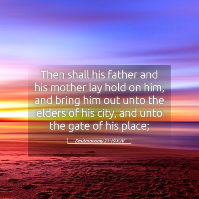 Picture 05 - Deuteronomy 21:19 KJV - Then shall his father and his mother lay hold on - Bible Verse Picture