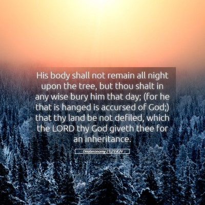 Picture 05 - Deuteronomy 21:23 KJV - His body shall not remain all night upon the - Bible Verse Picture