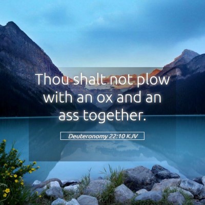 Picture 05 - Deuteronomy 22:10 KJV - Thou shalt not plow with an ox and an ass - Bible Verse Picture