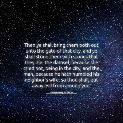 Picture 05 - Deuteronomy 22:24 KJV - Then ye shall bring them both out unto the gate - Bible Verse Picture
