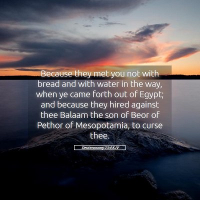 Picture 05 - Deuteronomy 23:4 KJV - Because they met you not with bread and with - Bible Verse Picture