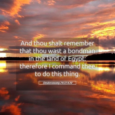 Picture 05 - Deuteronomy 24:22 KJV - And thou shalt remember that thou wast a bondman - Bible Verse Picture