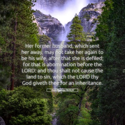 Picture 05 - Deuteronomy 24:4 KJV - Her former husband, which sent her away, may not - Bible Verse Picture