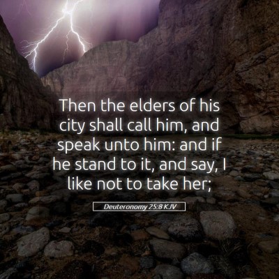 Picture 05 - Deuteronomy 25:8 KJV - Then the elders of his city shall call him, and - Bible Verse Picture