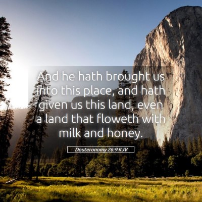 Picture 05 - Deuteronomy 26:9 KJV - And he hath brought us into this place, and hath - Bible Verse Picture